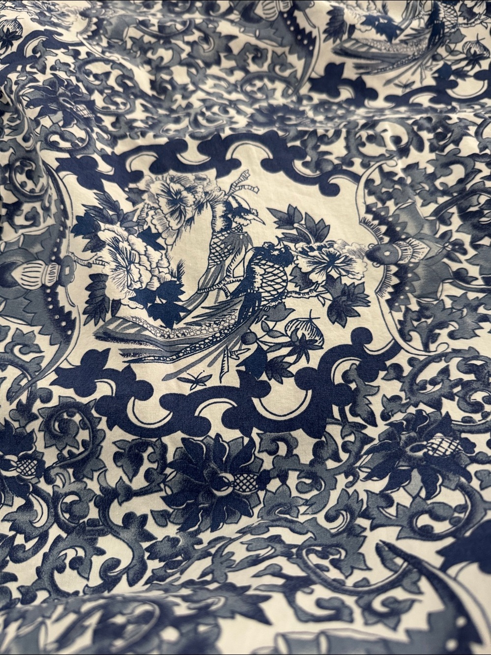1 RALPH LAUREN TAMARIND PORCELAIN BIRD BLUE & WHITE PILLOW SHAM, STANDARD - Picture 3 of 3